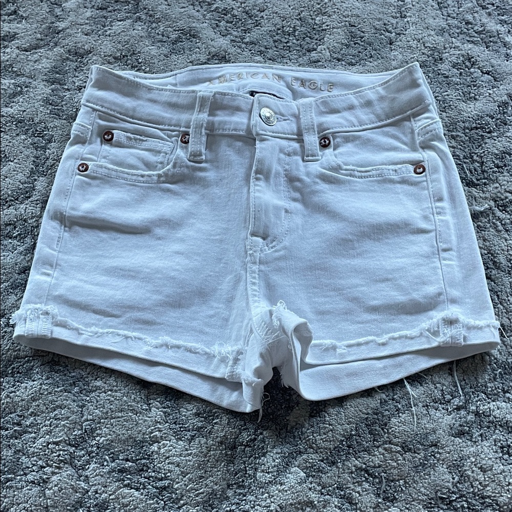 American Eagle Outfitters Women's Classic White Jean Shorts Stretch